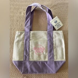 Lavender Trim Canvas Tote Bag
